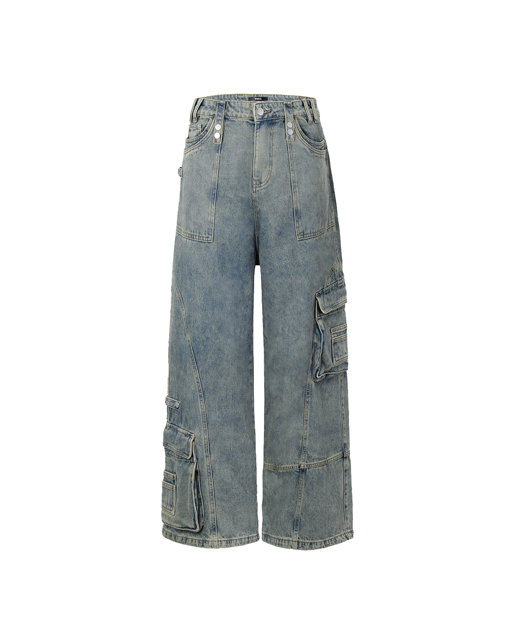 ERG10 - 'VIDA ESTATICA' CARGO JEANS - DINOSAUR BLUE