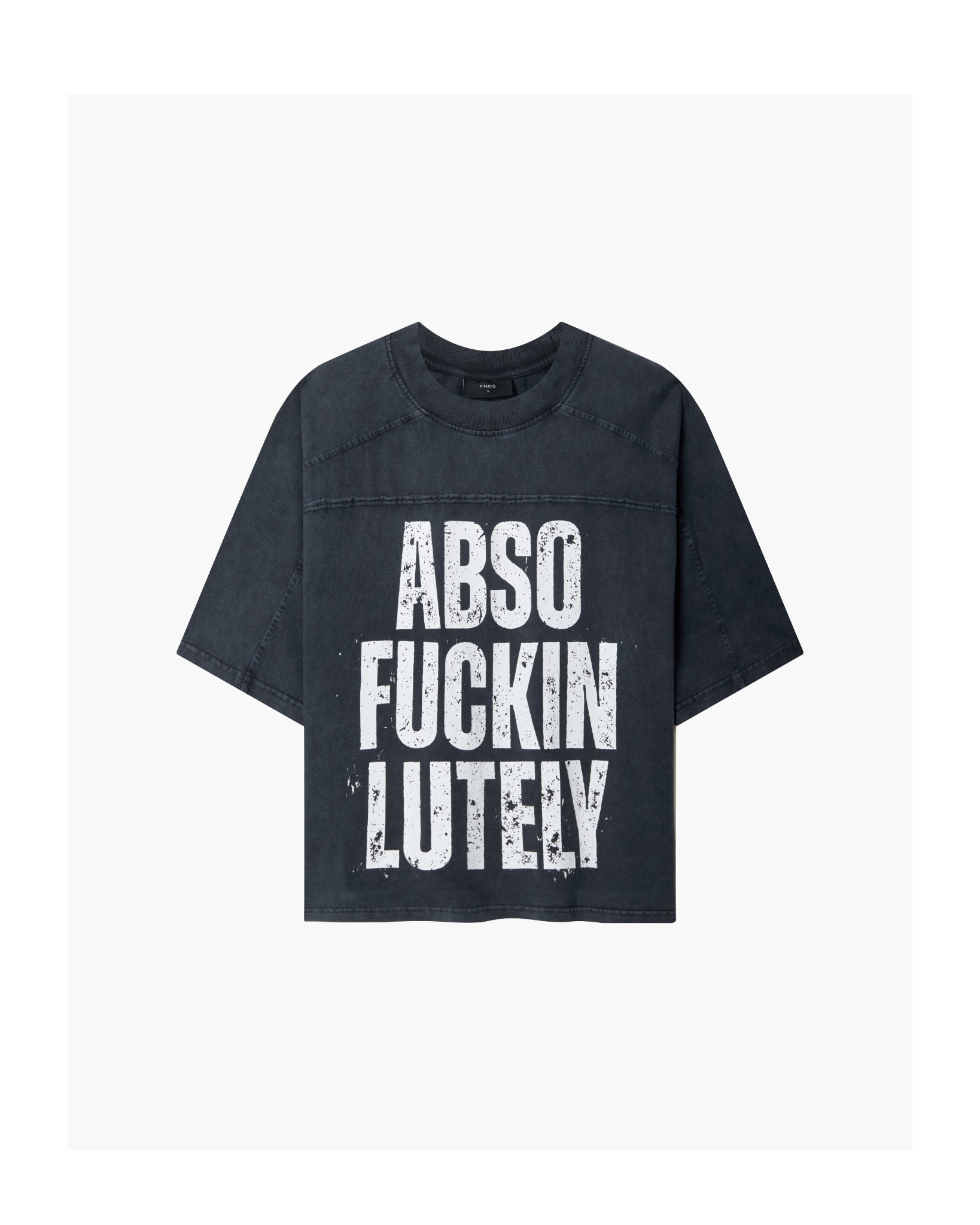 TWG31 - "ABSOFCKINLUTELY" WASHED BOXY TEE - NAVY
