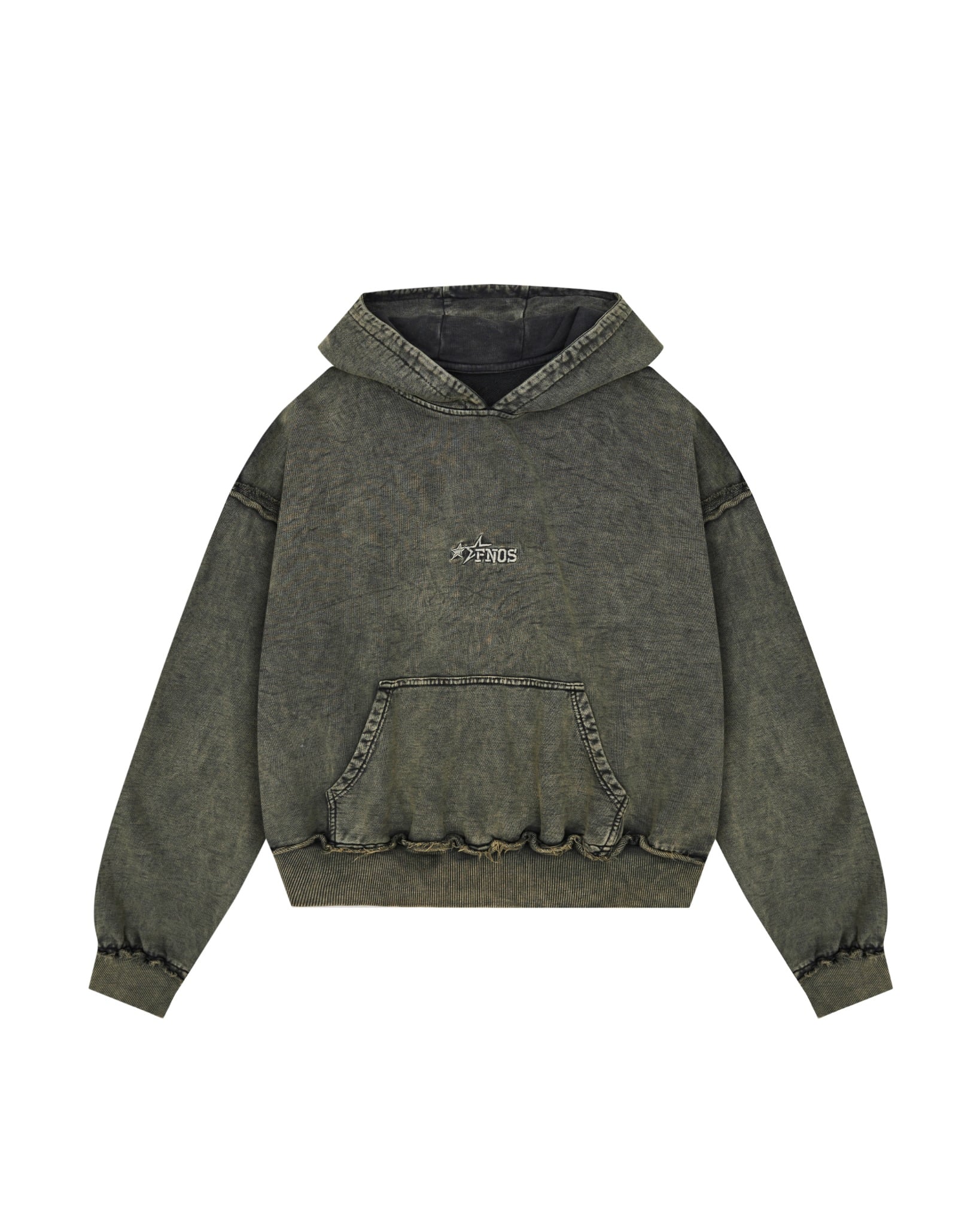 HDW2 - FNOS RÉVOLTE WASHED HOODIE - OLIVE WASH