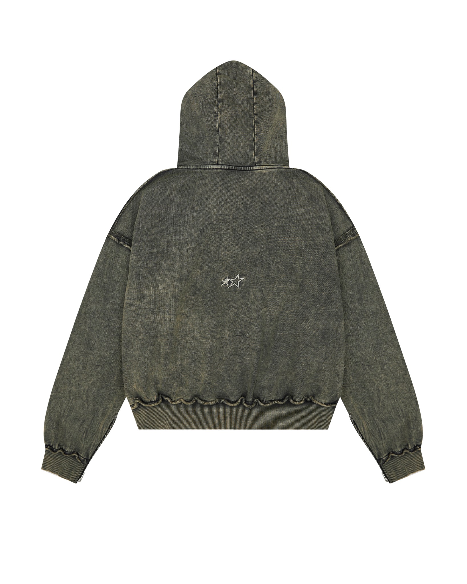 HDW2 - FNOS RÉVOLTE WASHED HOODIE - OLIVE WASH