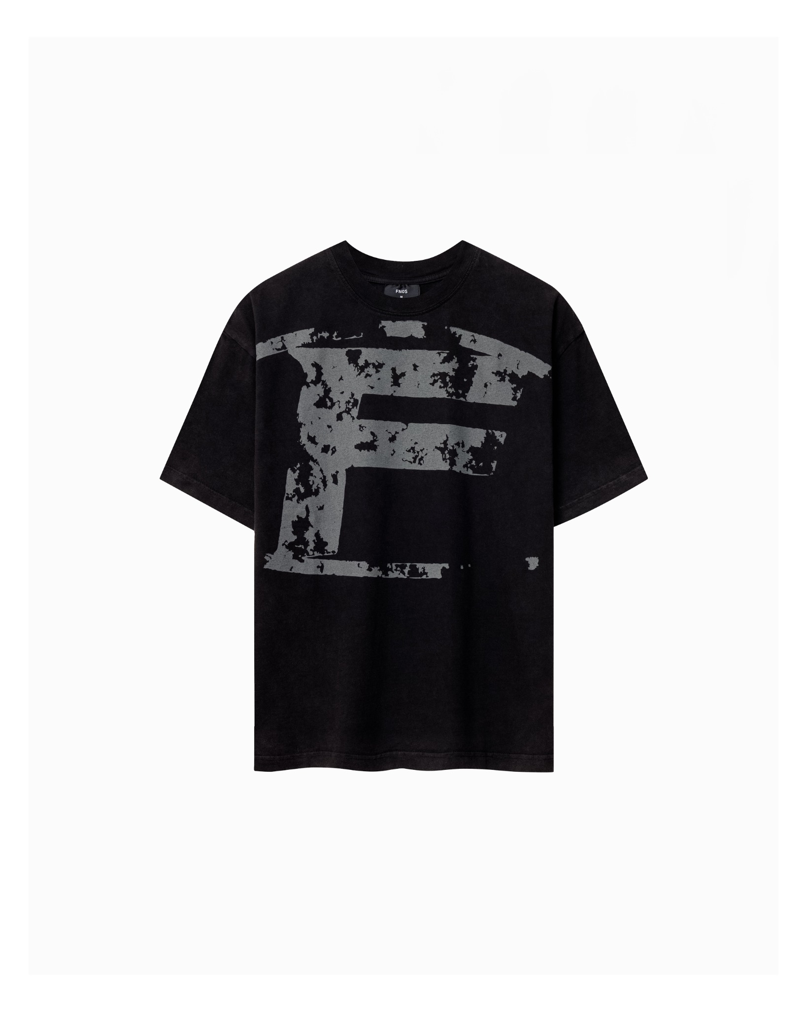 TWG27 - FNOS OVERPRINT VINTAGE TEE - BLACK