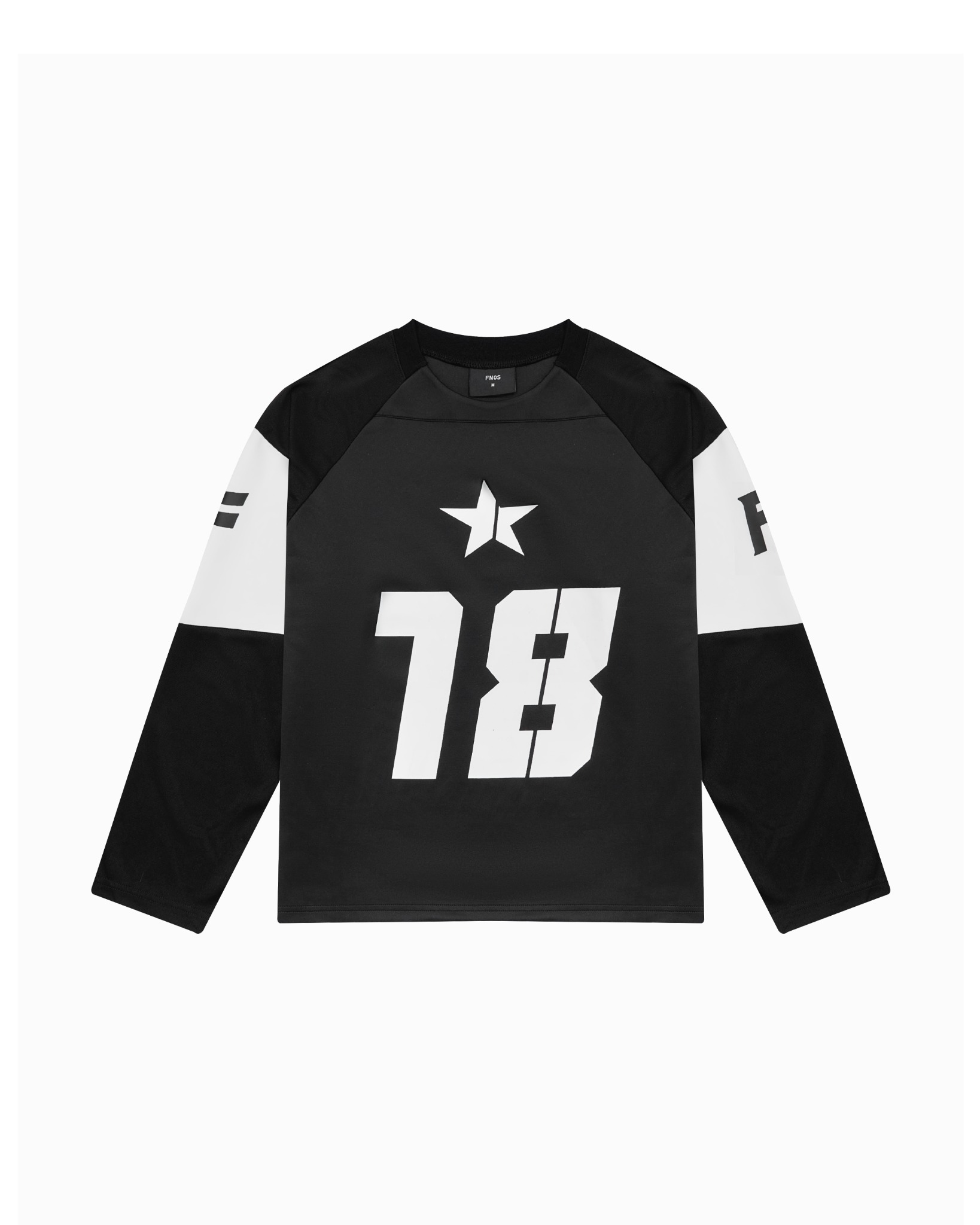 JS7 - MONOCHROME "18" JERSEY BOXY SWEATER - BLACK/WHITE