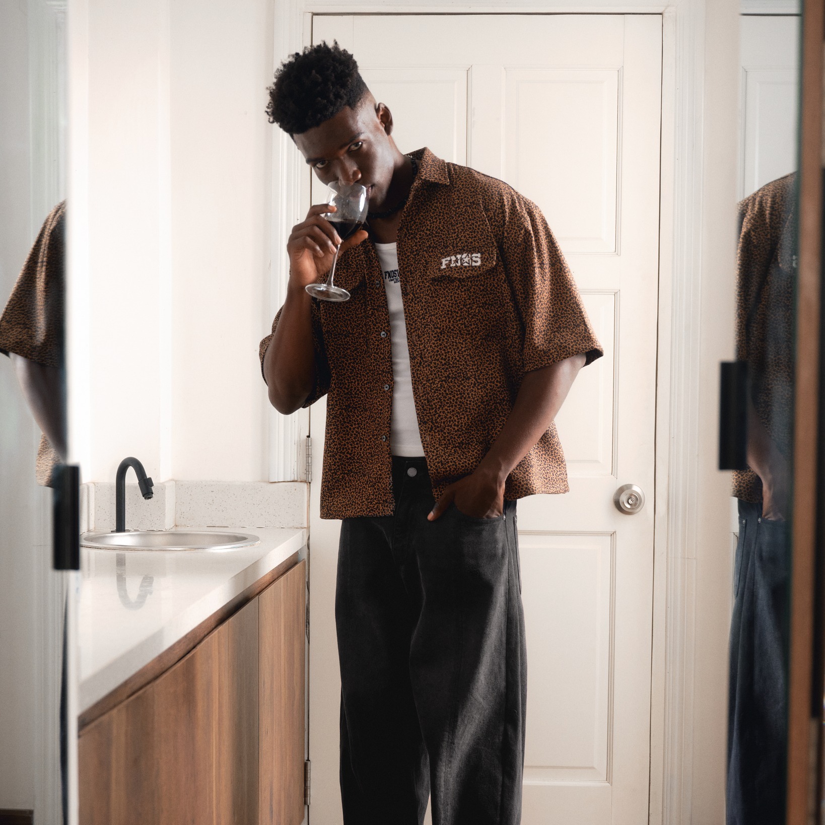 SH3 - LEOPARD SHORT-SLEEVED SHIRT