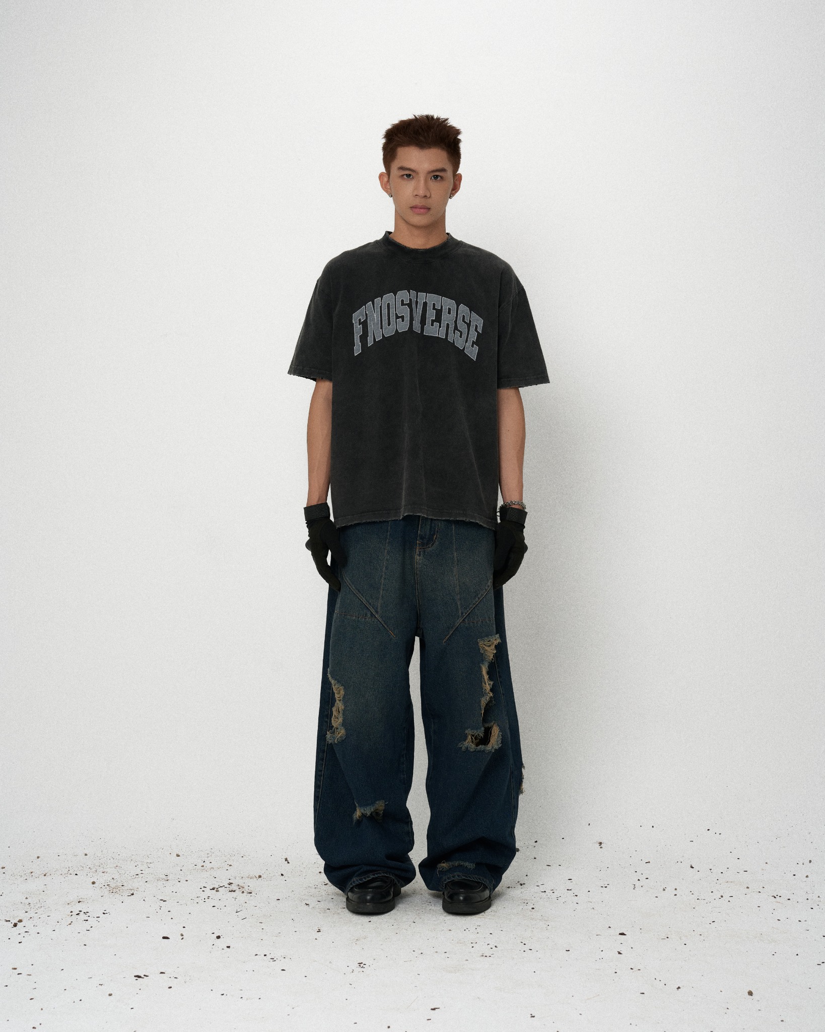 TWG25 - 'FNOSVERSE' VINTAGE TEE - BLACK