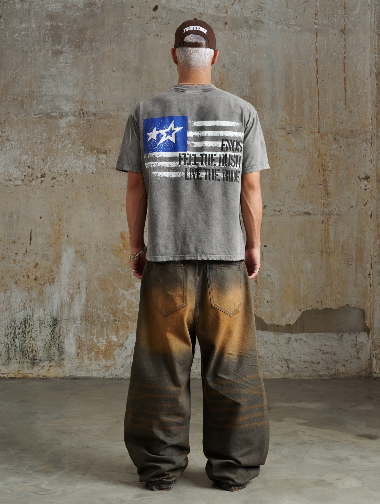 ERG21 - "FNOS" WASHED JEANS - RUSTED BROWN