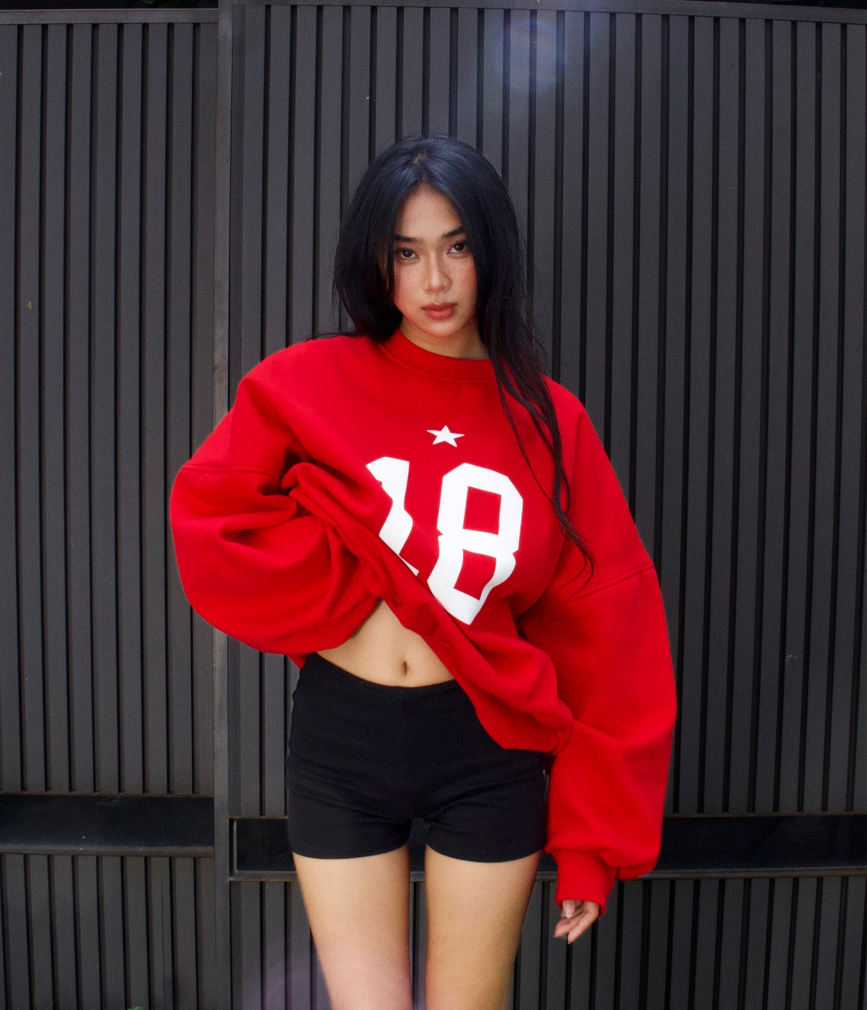 SW9 - BALANCE NUMBER SWEATER - FIRE RED
