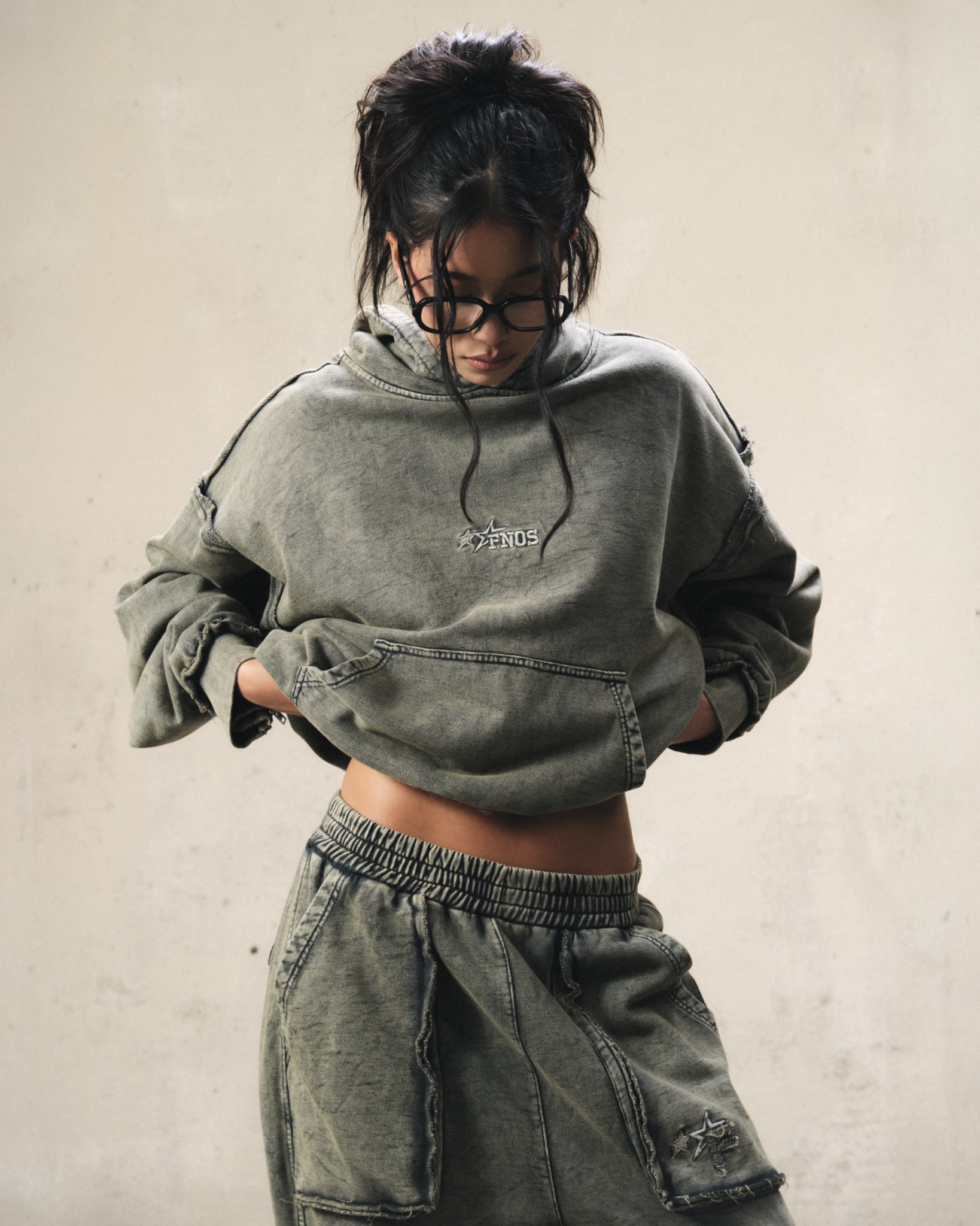 HDW2 - FNOS RÉVOLTE WASHED HOODIE - OLIVE WASH