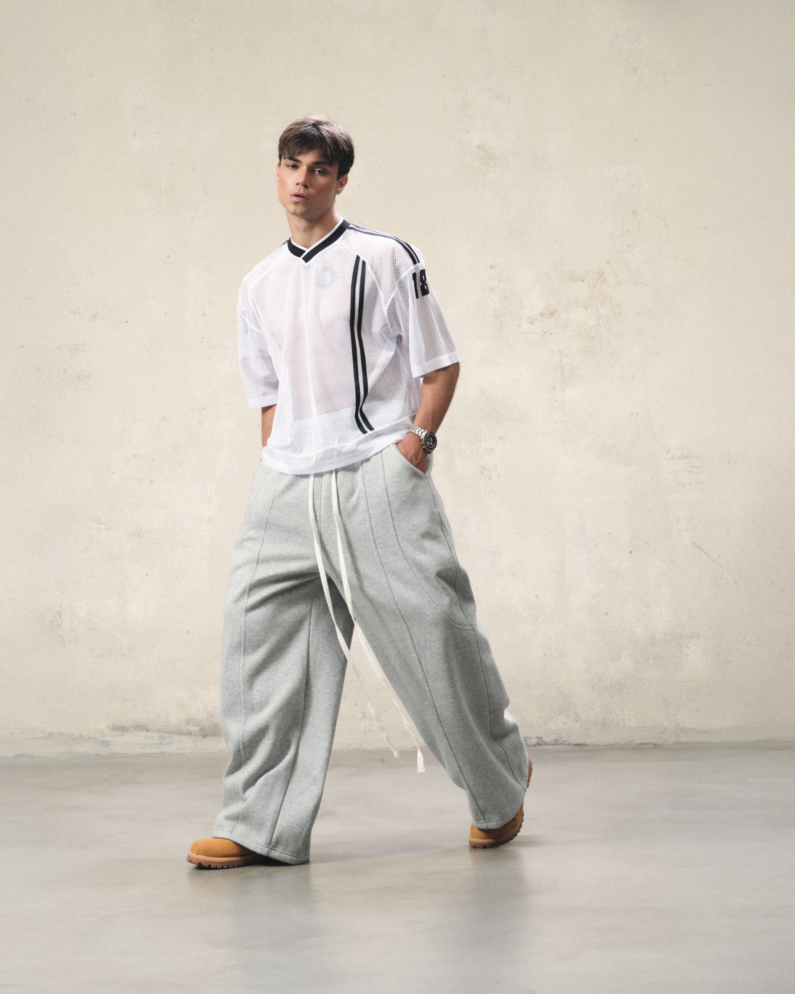 JS10 - 18+ MESH JERSEY TEE - WHITE