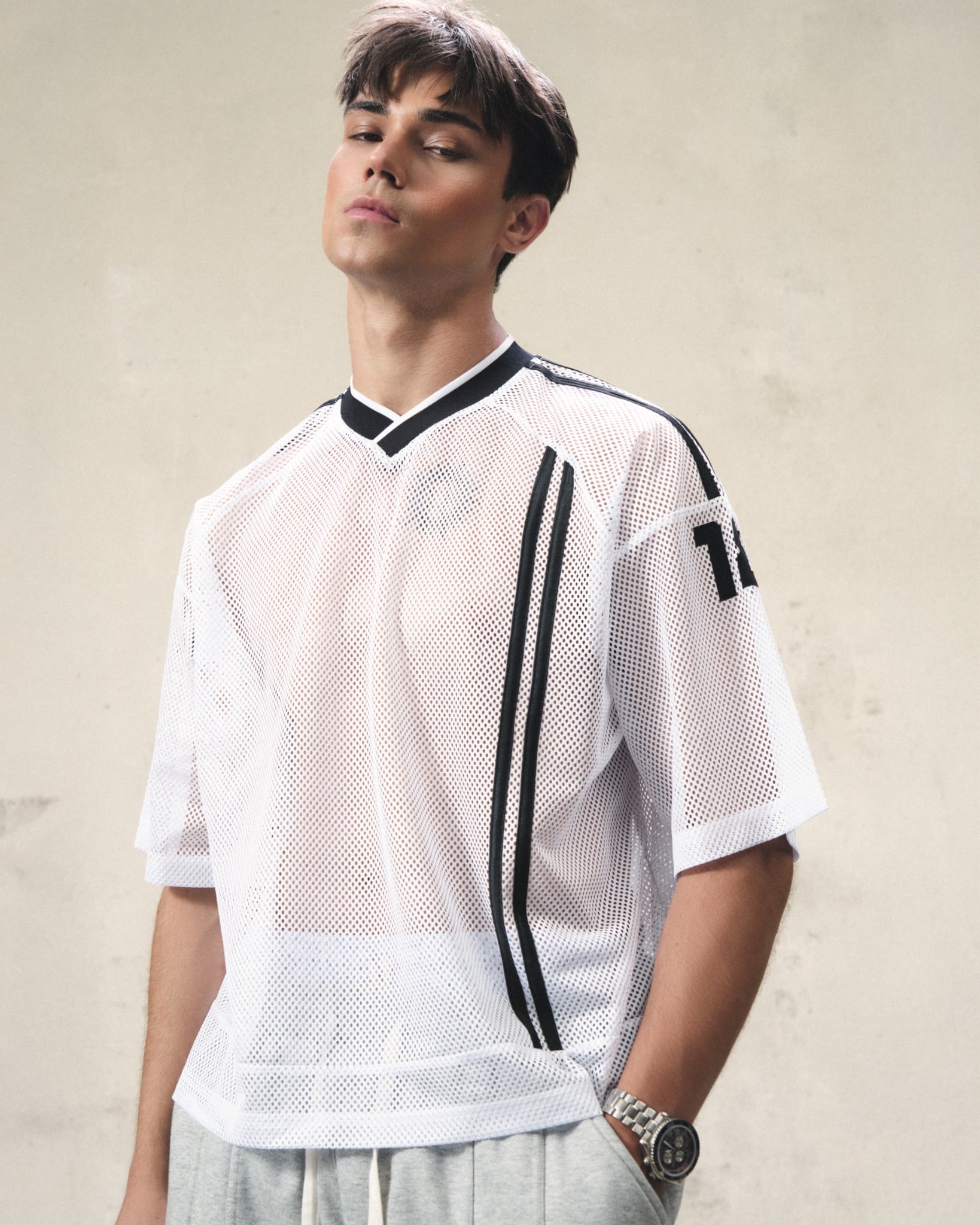 JS10 - 18+ MESH JERSEY TEE - WHITE