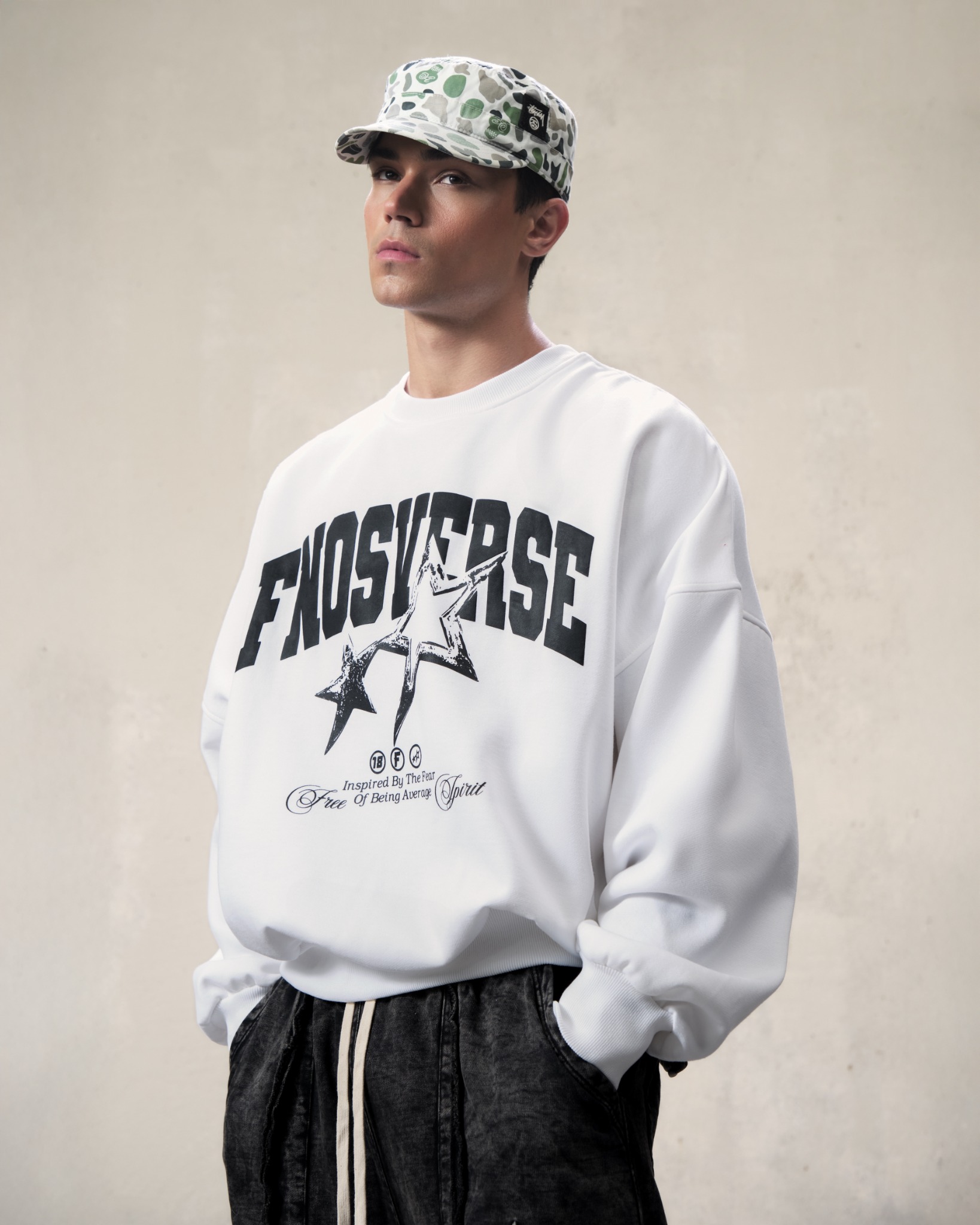 SW14 - "AVERAGE" SWEATER -  WHITE