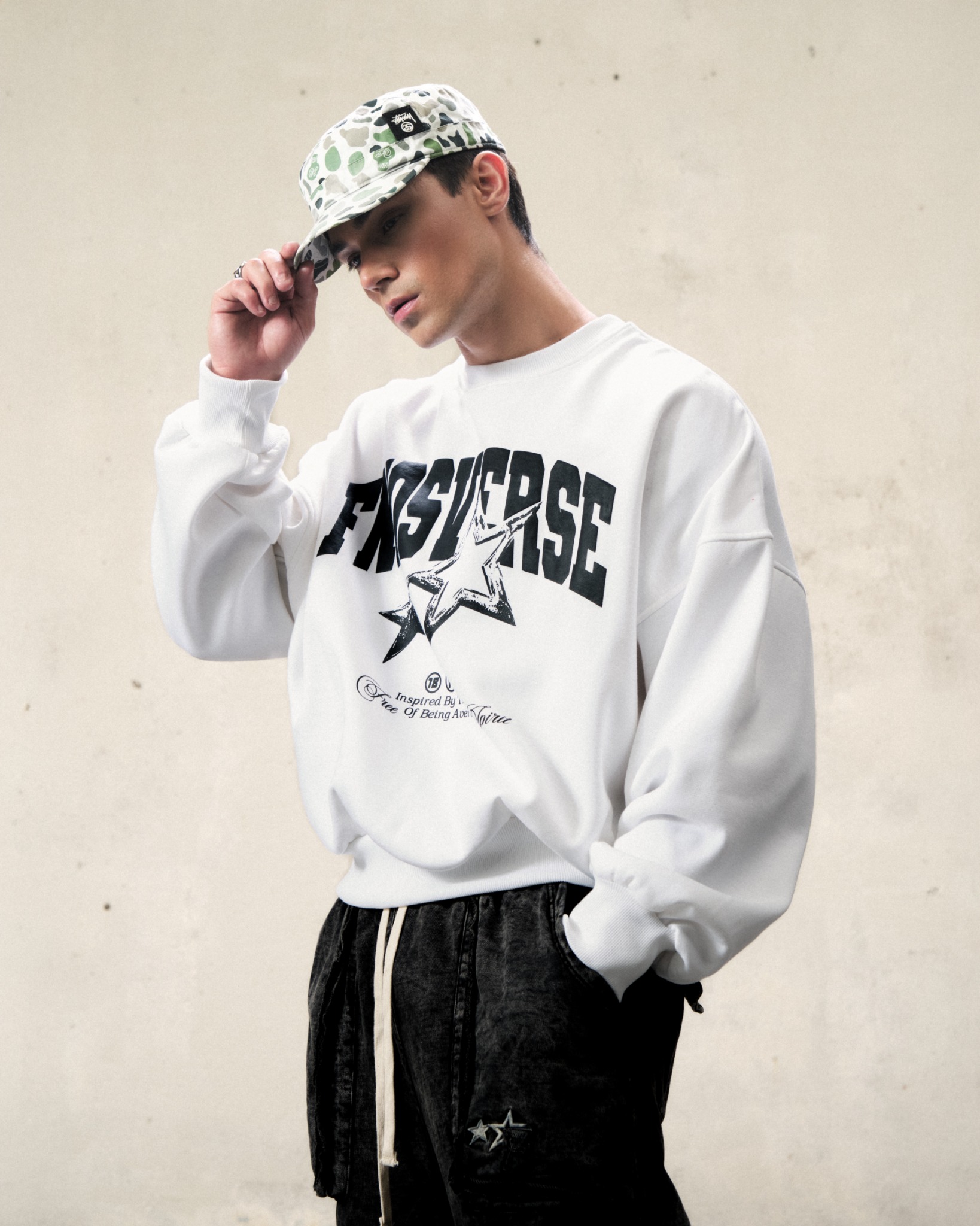 SW14 - "AVERAGE" SWEATER -  WHITE