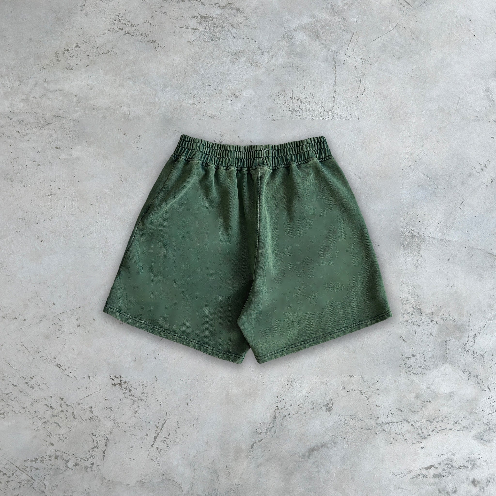 SNW2 -  'ACTIVE' WASHED SHORTS - GREEN MOSS