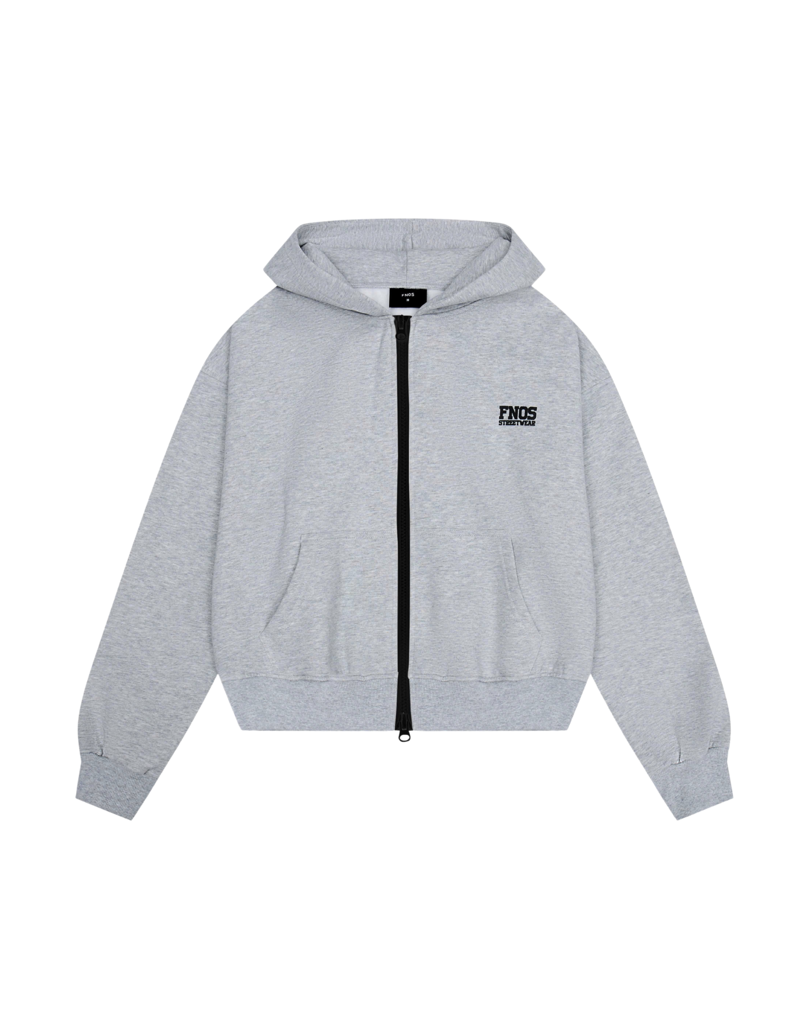 HD12- BALANCE NUMBER DOUBLE ZIP HOODIE - LIGHT GRAY VER2