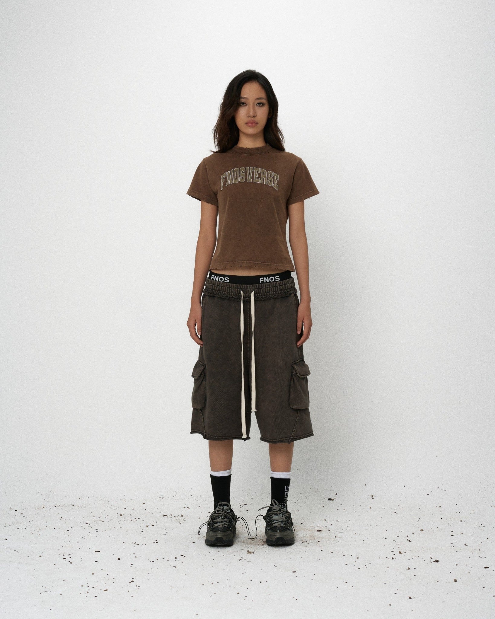 TWB4 - 'FNOSVERSE' VINTAGE BABY TEE - EARTHY BROWN