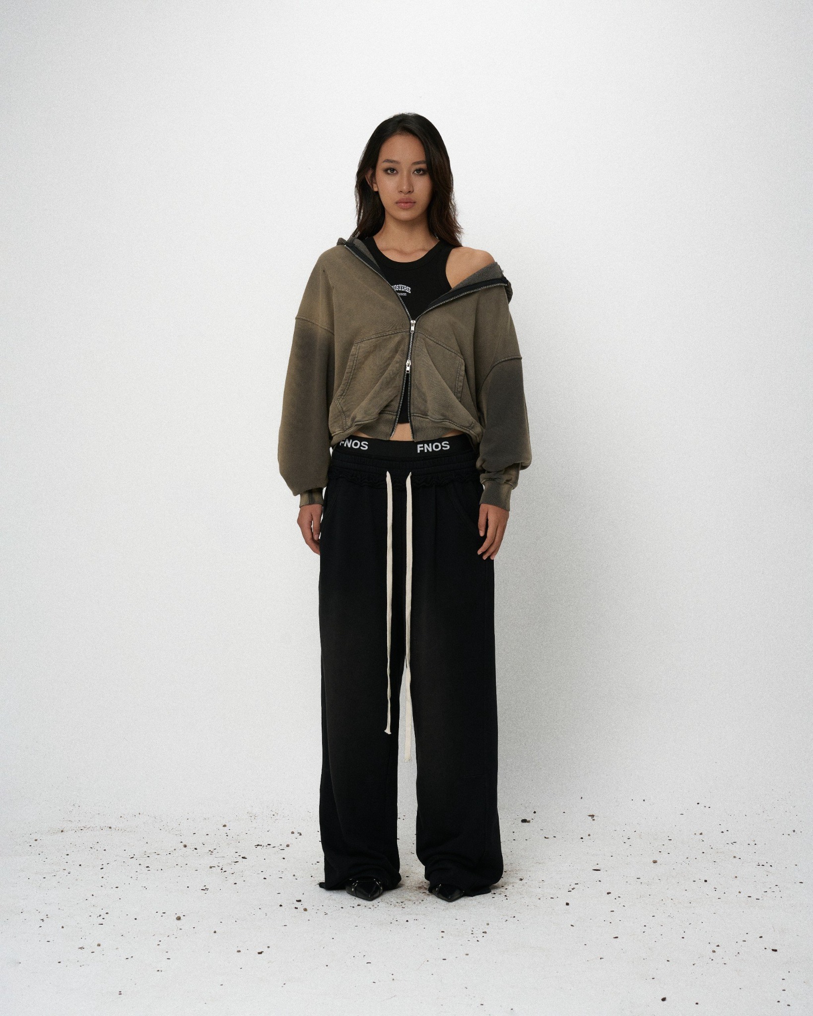 HD8 - 'INTROVERSE' DOUBLE ZIP HOODIE - SAND WASH