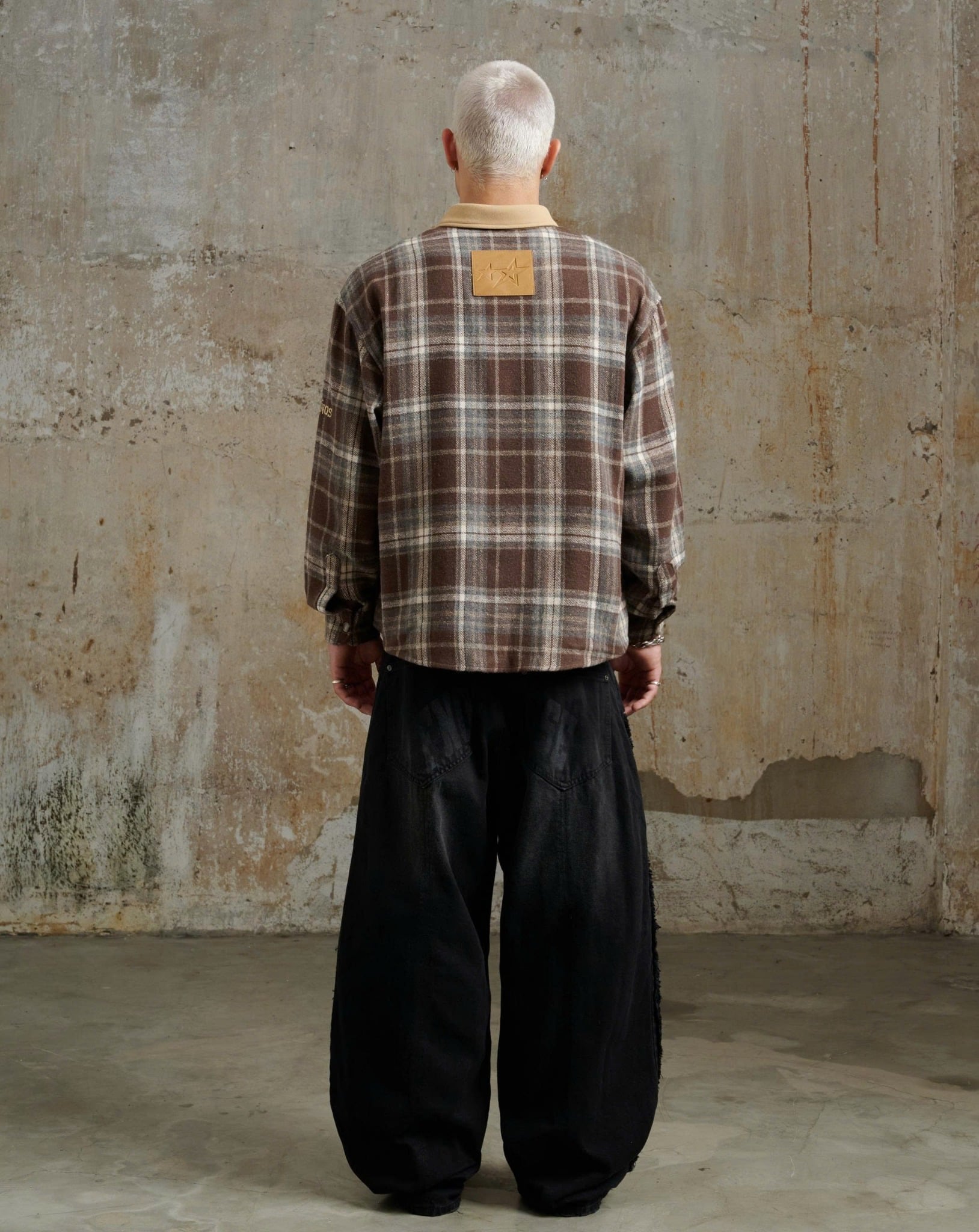 SH6 - "FNOS" FLANNEL CHECKED SHIRT - BROWN
