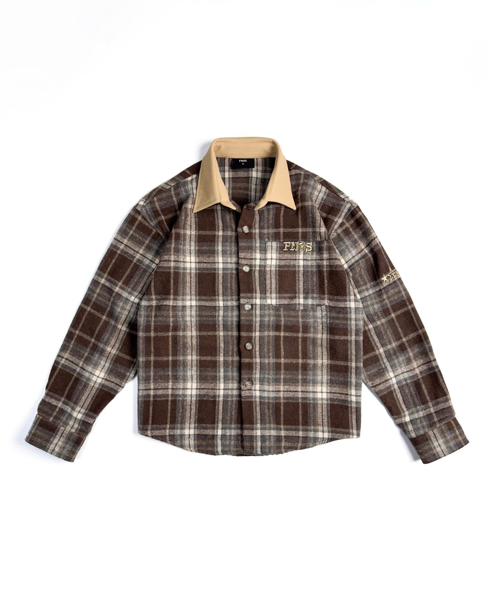 SH6 - "FNOS" FLANNEL CHECKED SHIRT - BROWN
