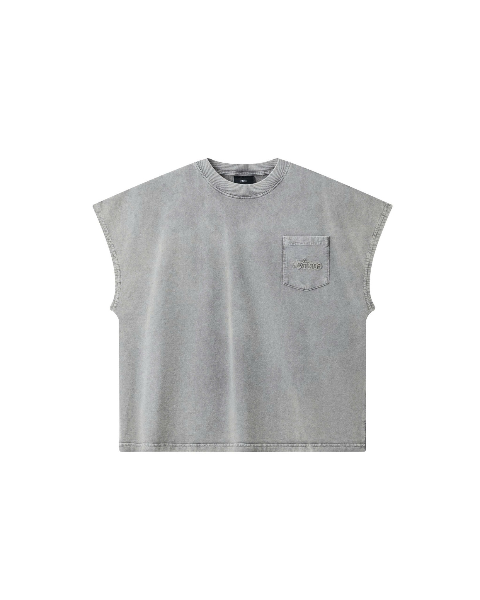 TBC4 -  "FNOS" WASHED BAT CUT T-SHIRT - GREY