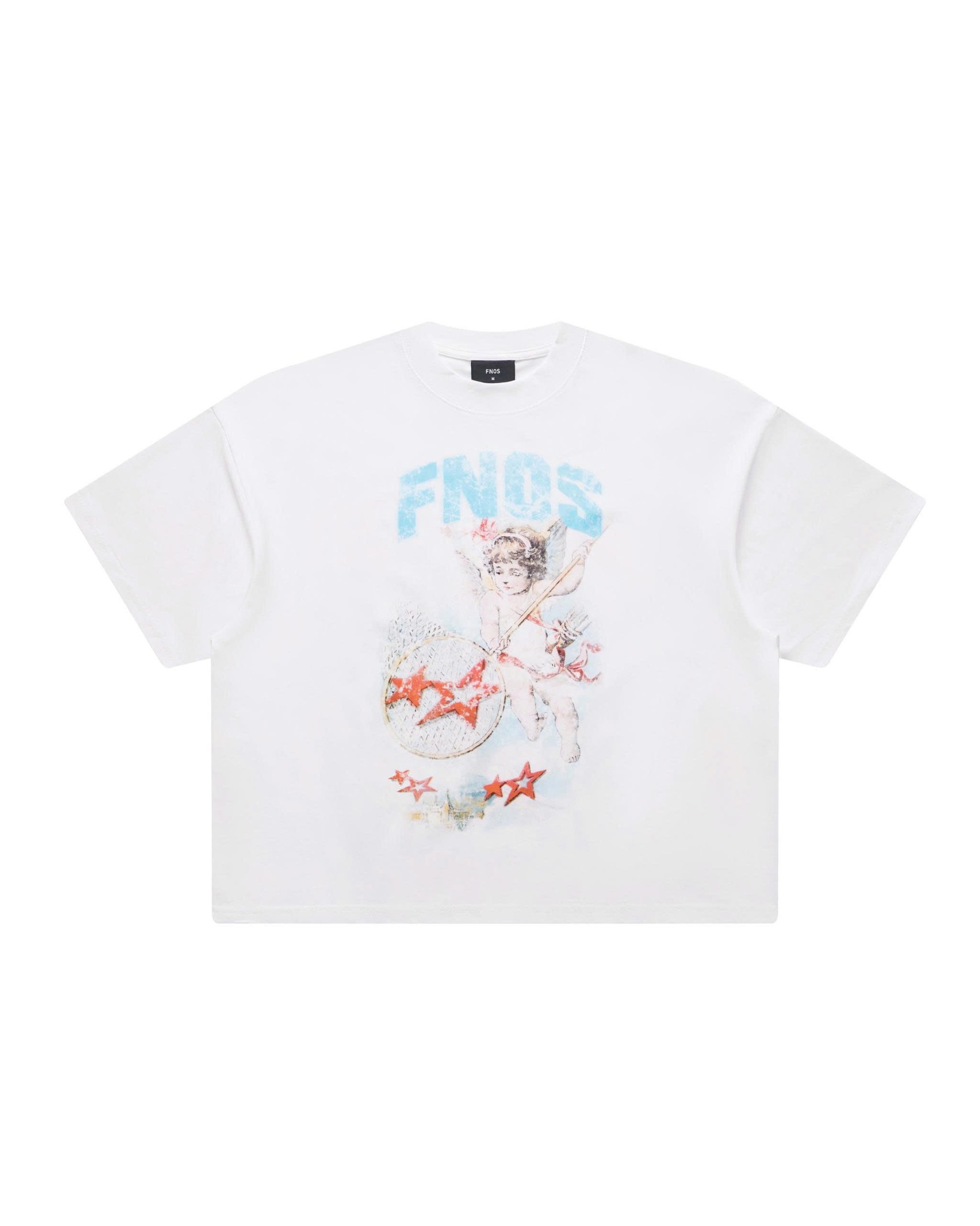 TSG52 - " FNOS " ANGEL PRINTED T-SHIRT - WHITE