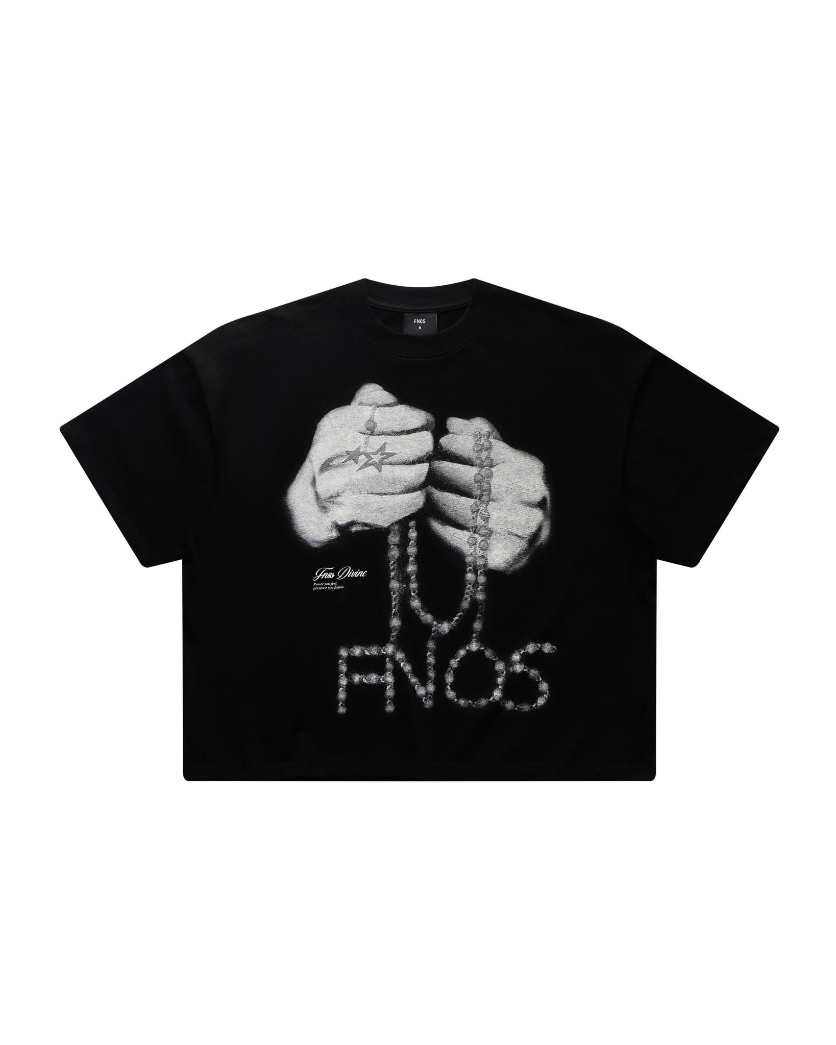 TSG54 - " FNOS " PRINTED DOUBLE HAND T-SHIRT - BLACK