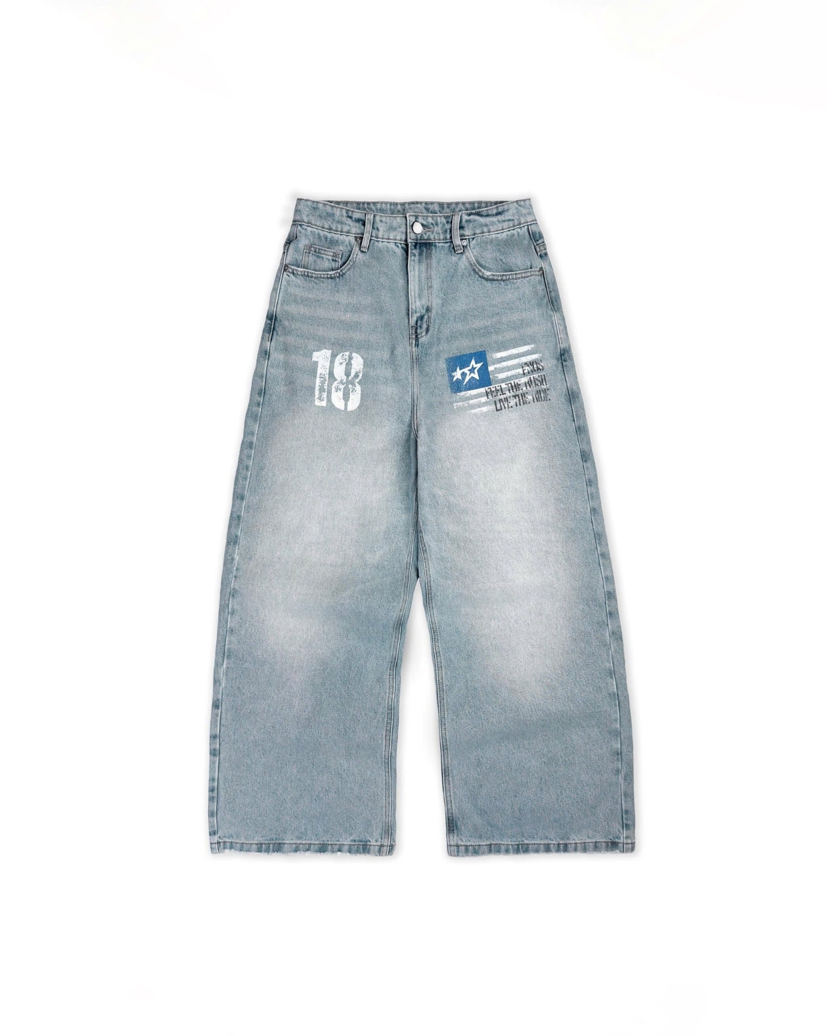 ERG22 - "FNOS" WASHED JEANS - LIGHT BLUE