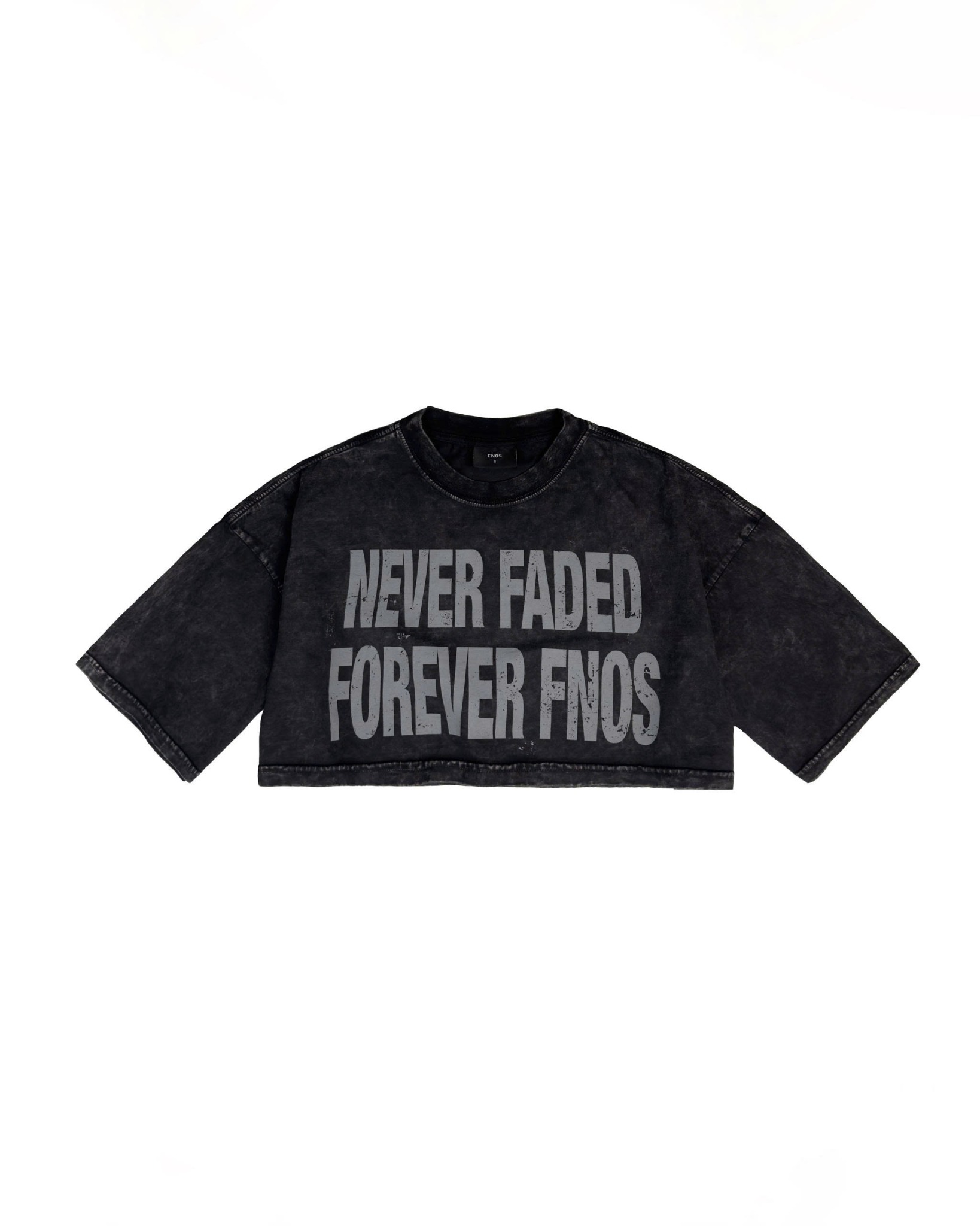 TCW2 - " NEVER FADED FOREVER FNOS " CROPTOP WASH - BLACK