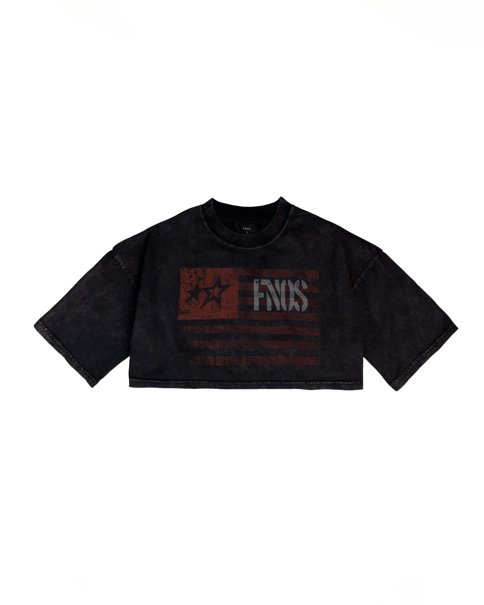 TCW3 - " FNOS " FLAG PRINT T-SHIRT WASH - BLACK