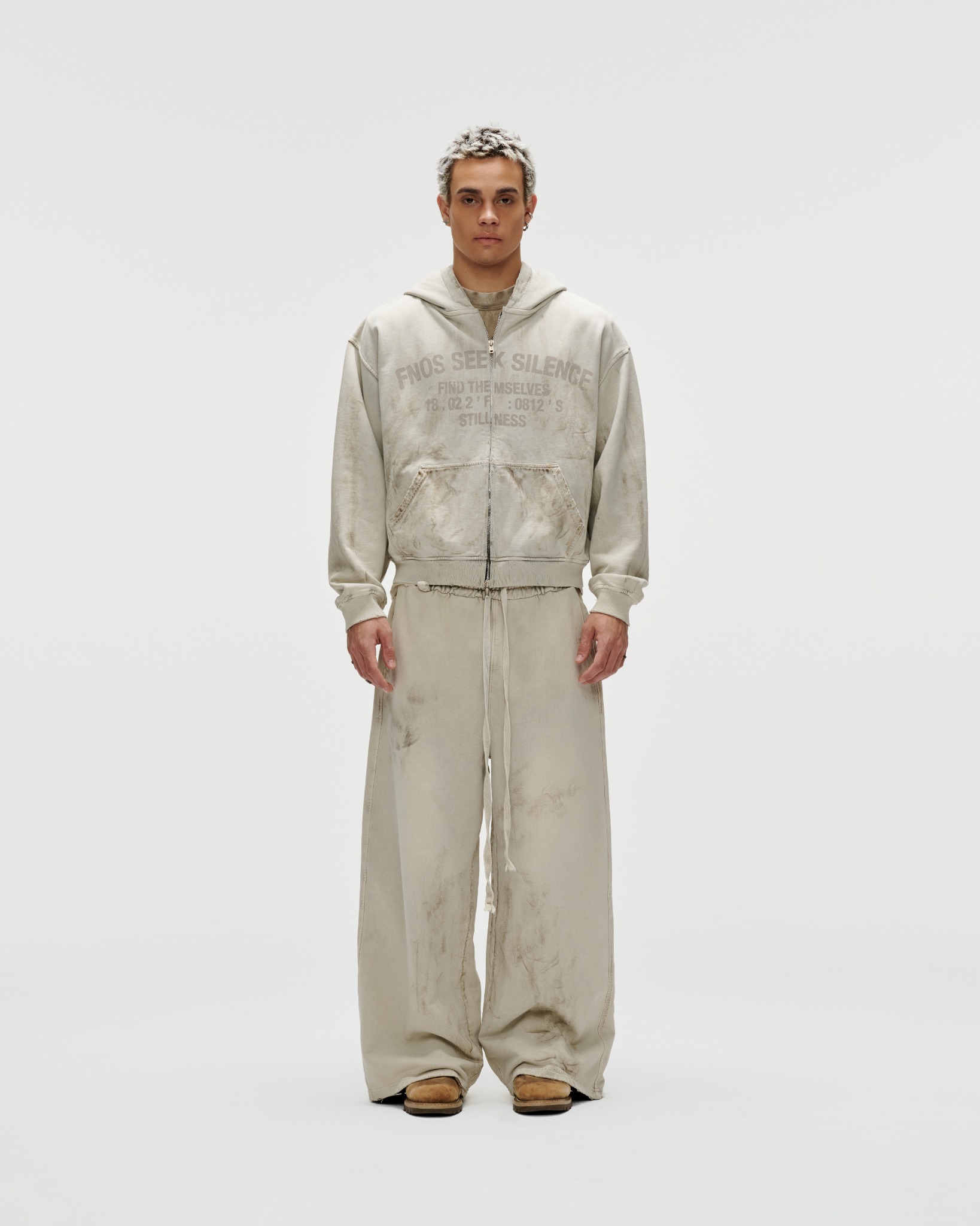 JGW10_ FNOS "DIRT WASH" SWEATPANTS - DIRTY BEIGE
