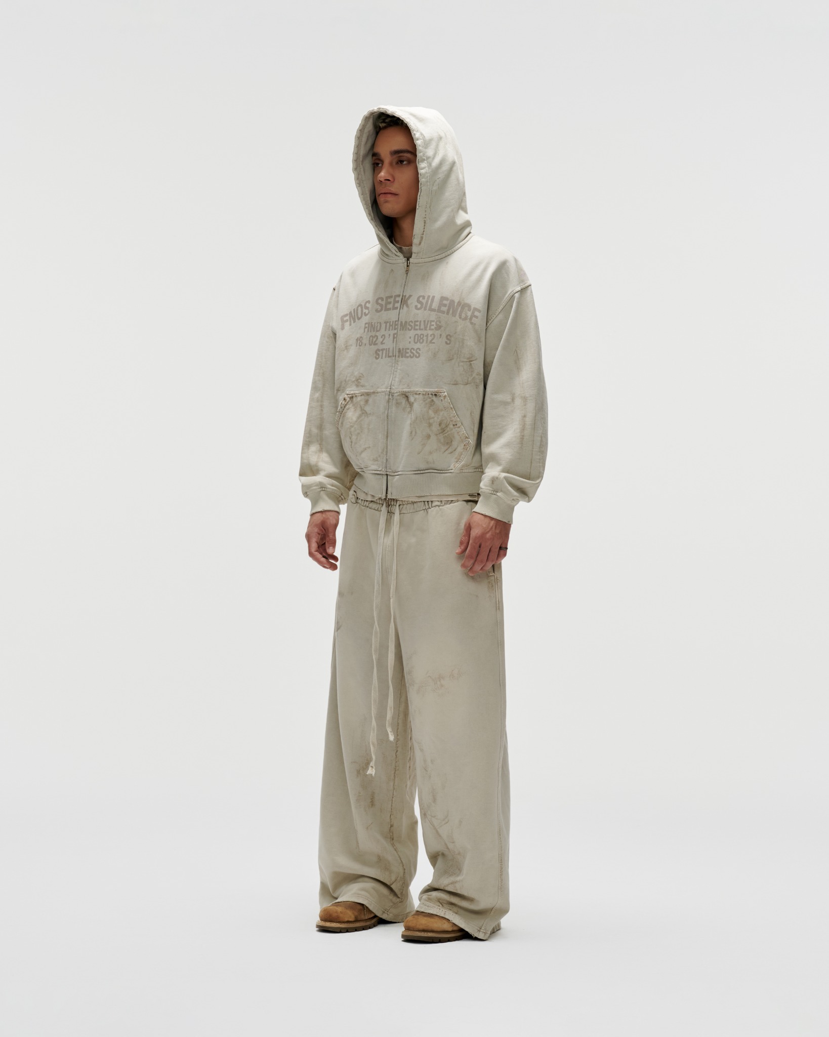 HDW7 - FNOS "DIRT WASH" HOODIE - DIRTY BEIGE