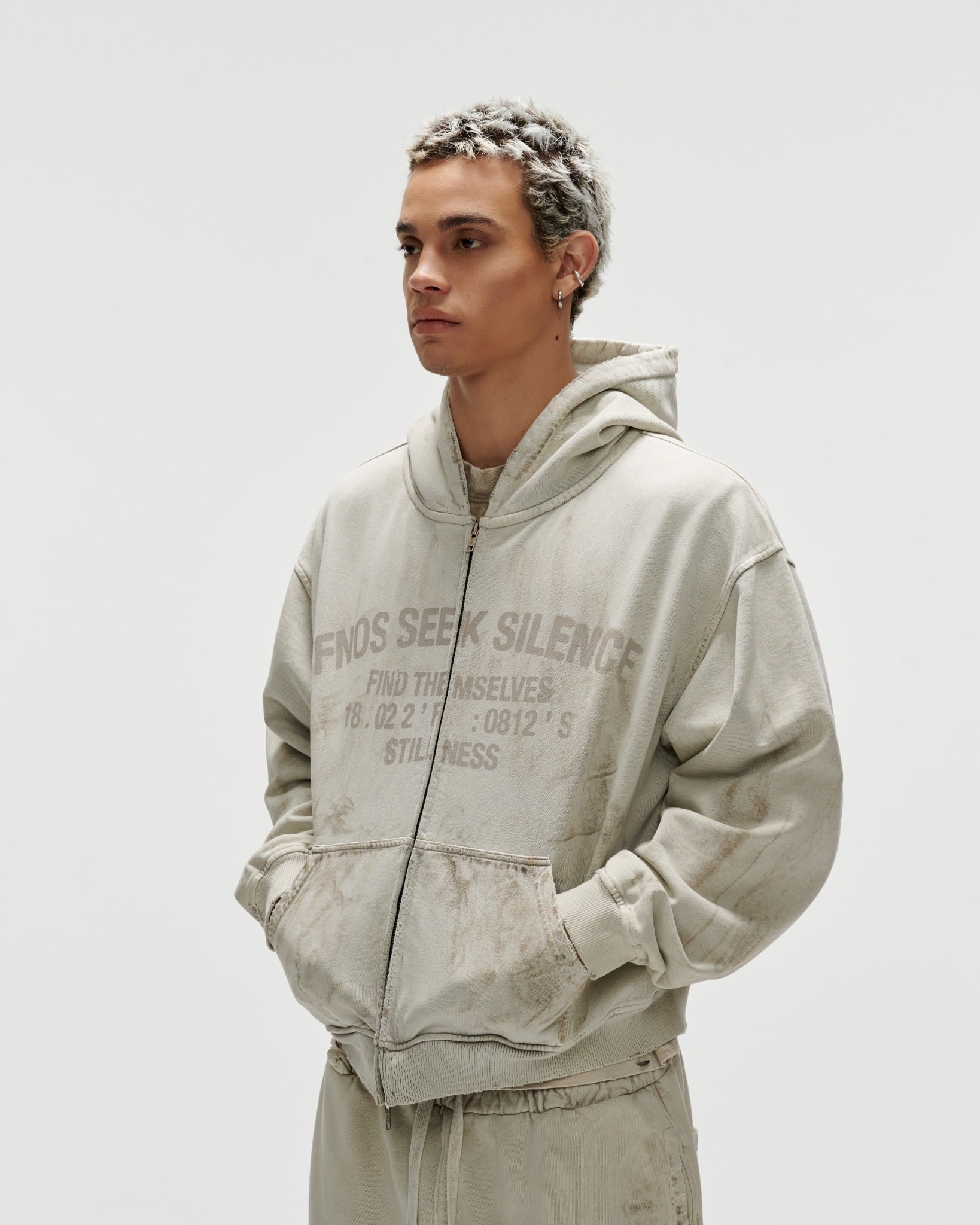 HDW7 - FNOS "DIRT WASH" HOODIE - DIRTY BEIGE