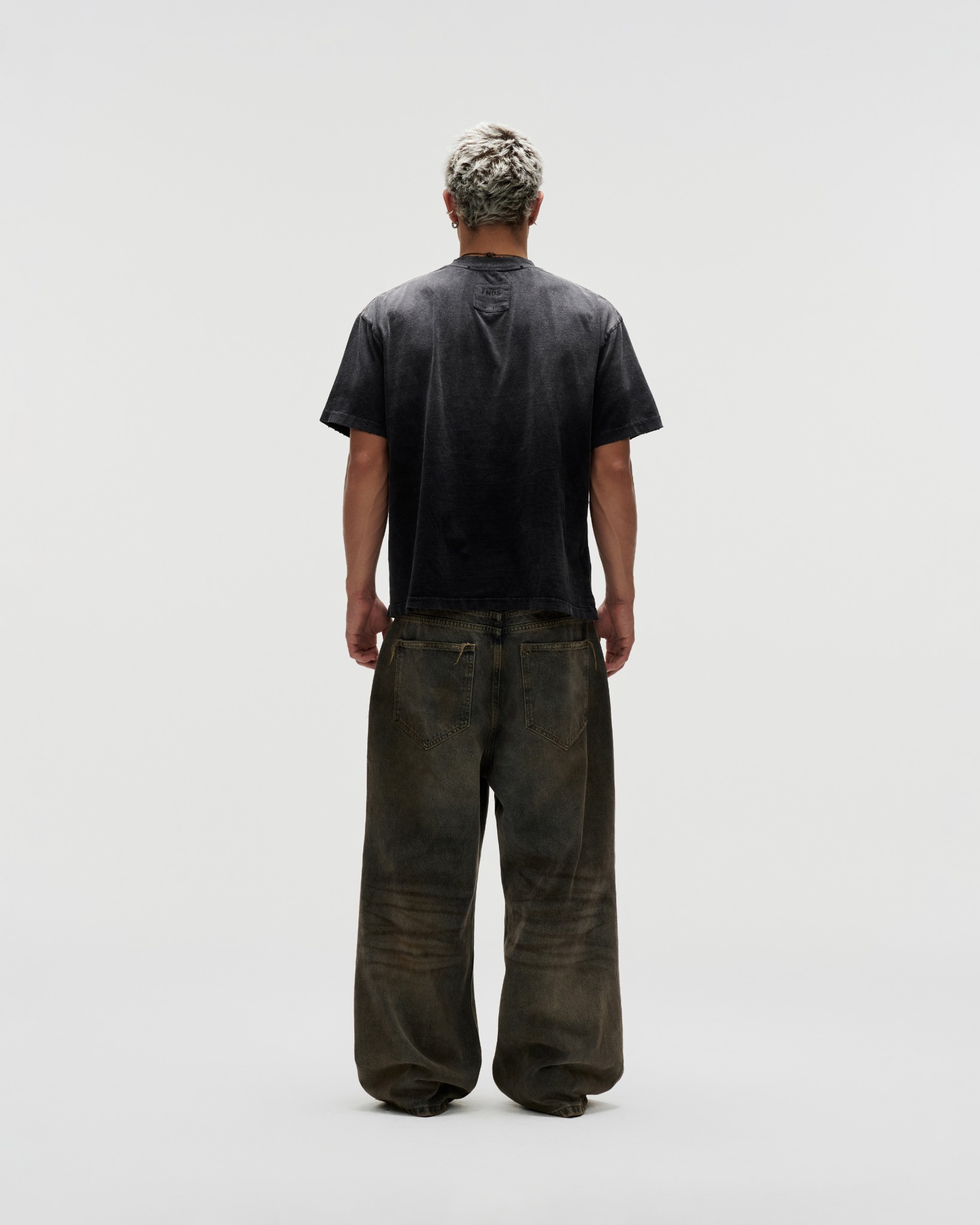 TWG40 - "FNOS" WASHED PRINTED TEE - BLACK