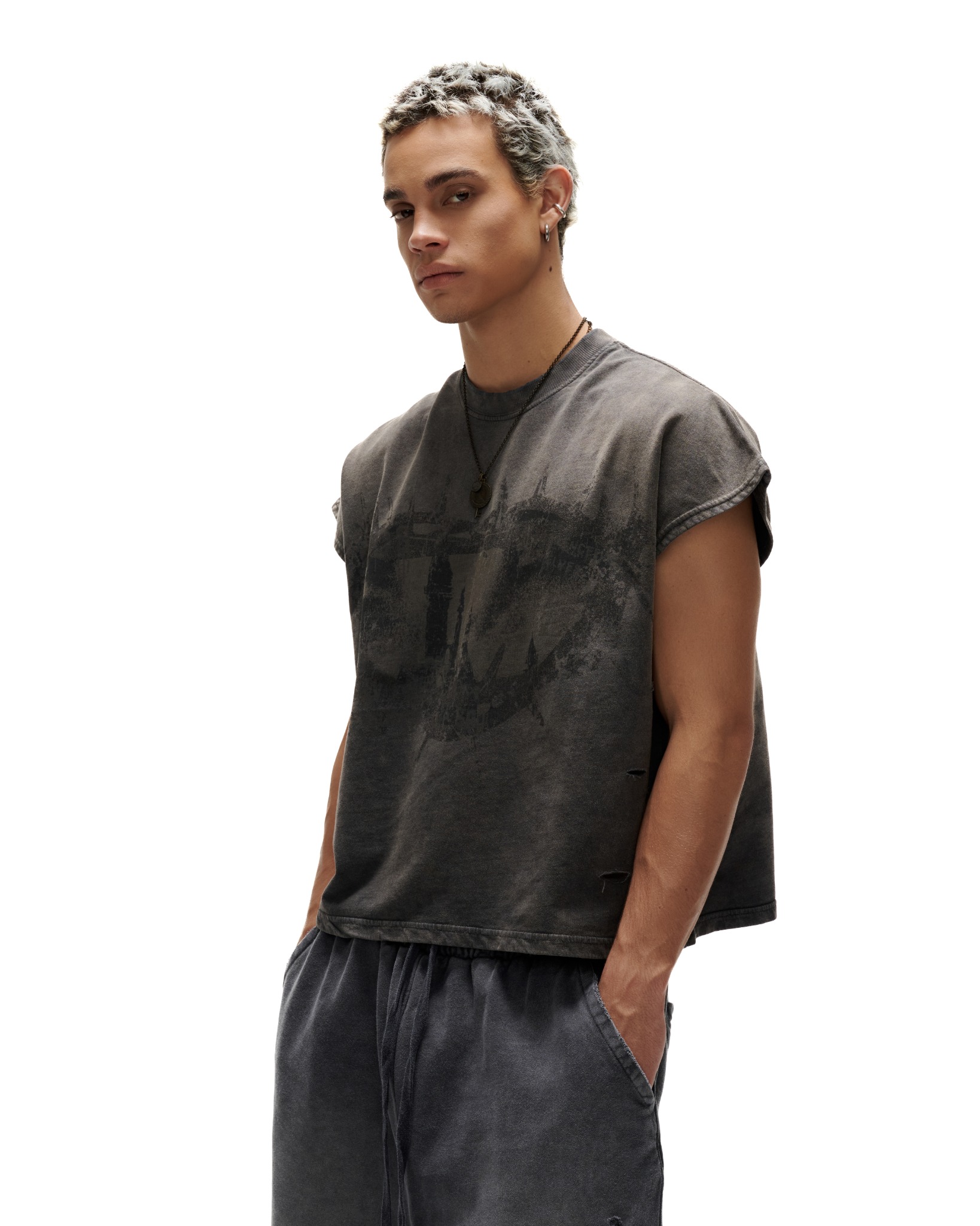 TBC6 - "FNOS" WASHED BAT CUT - DARK GREY