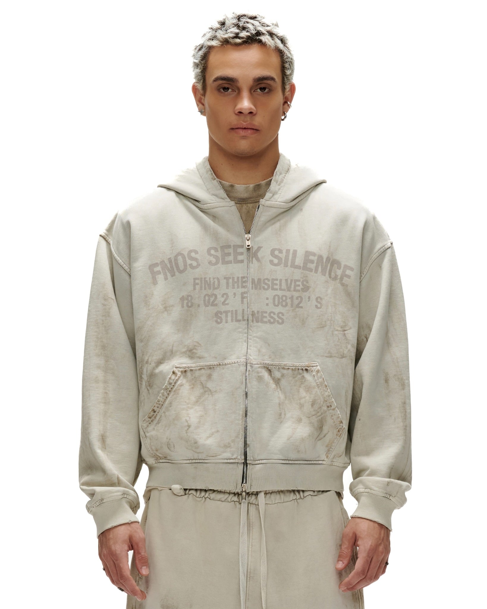 HDW7 - FNOS "DIRT WASH" HOODIE - DIRTY BEIGE