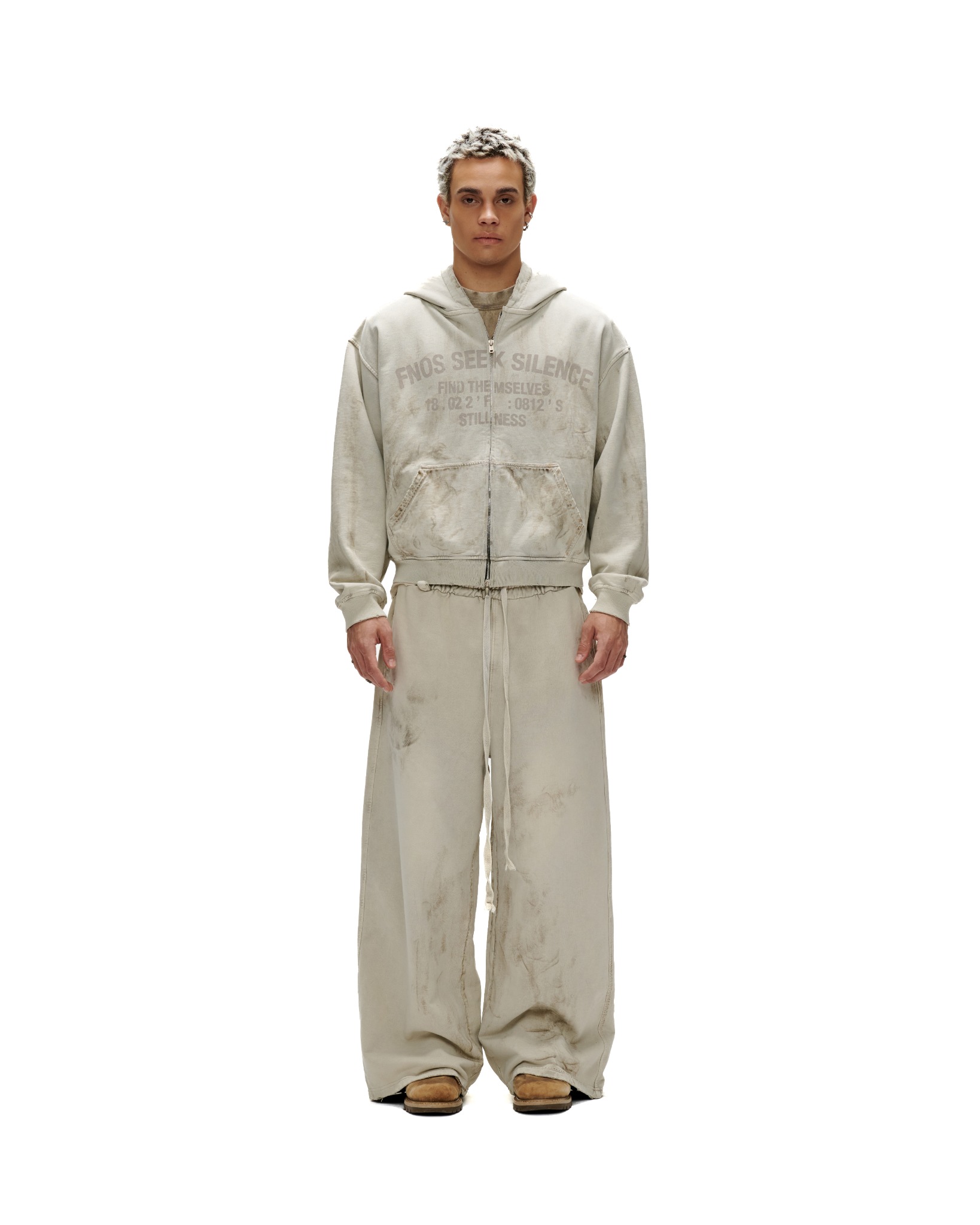 JGW10_ FNOS "DIRT WASH" SWEATPANTS - DIRTY BEIGE