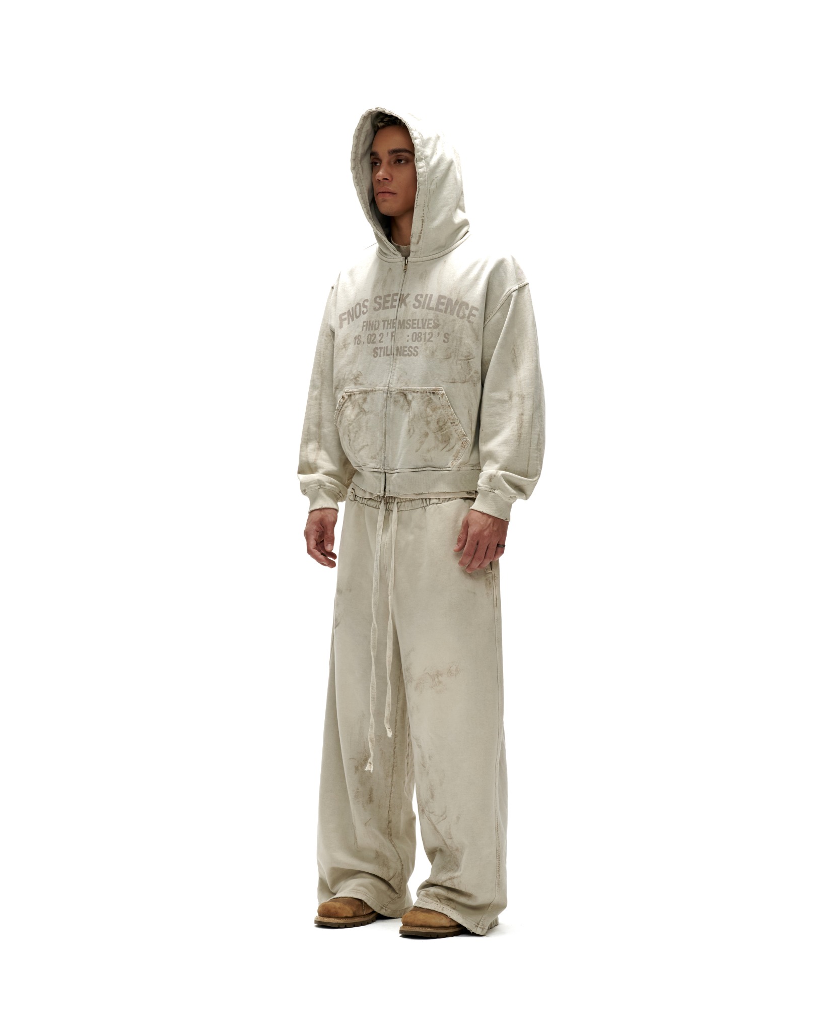 JGW10_ FNOS "DIRT WASH" SWEATPANTS - DIRTY BEIGE