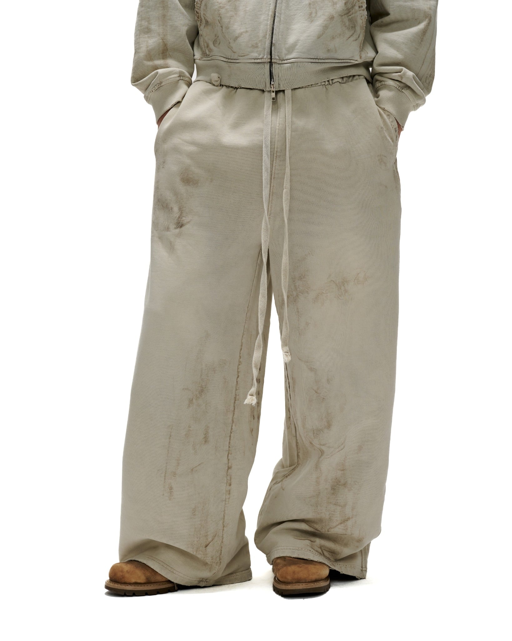 JGW10_ FNOS "DIRT WASH" SWEATPANTS - DIRTY BEIGE