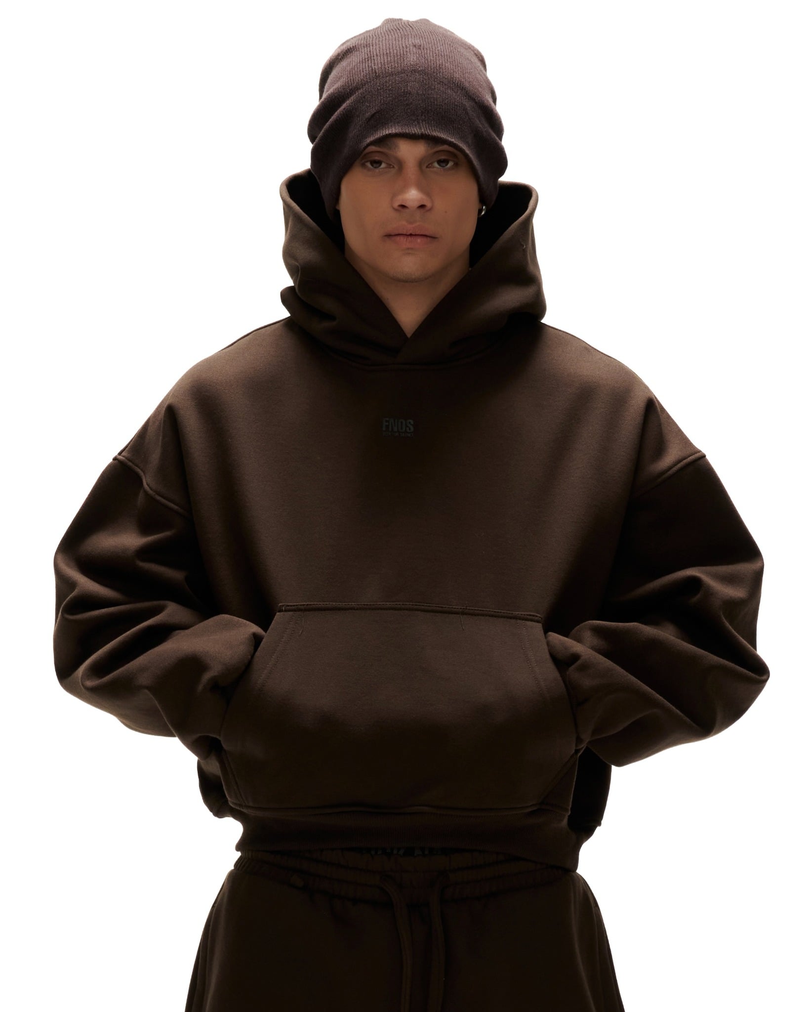 HD21- "FNOS" BASIC HOODIE - BROWN